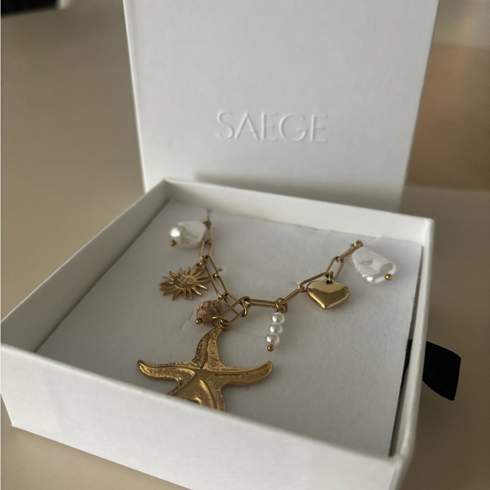 Gold Starfish Charm Necklace
